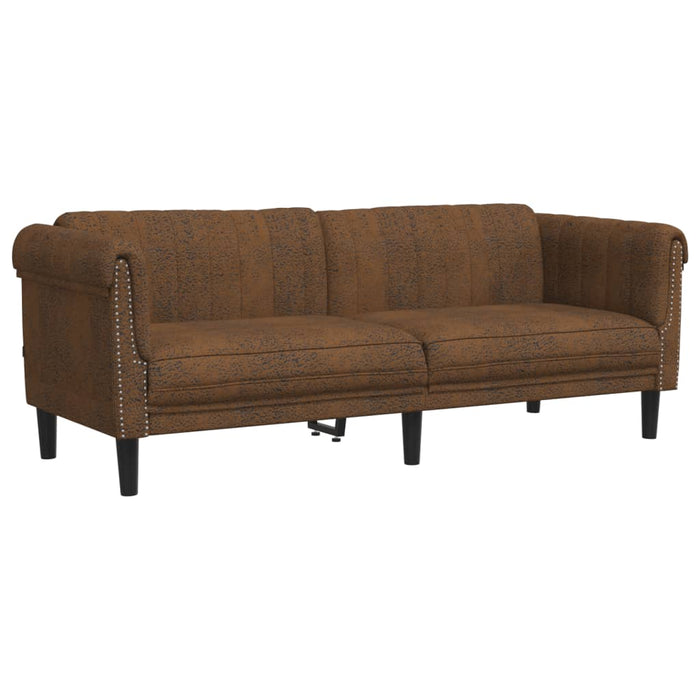 Set de canapele, 3 piese, maro, catifea - WALTI WALTI