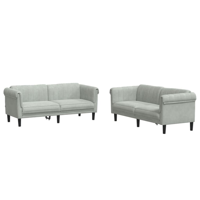 Set canapea, 2 piese, gri deschis, catifea - WALTI WALTI