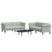 Set canapea, 2 piese, gri deschis, catifea - WALTI WALTI