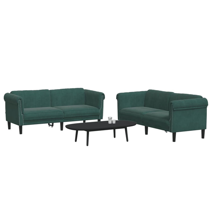 Set canapele, 2 piese, verde închis, catifea - WALTI WALTI