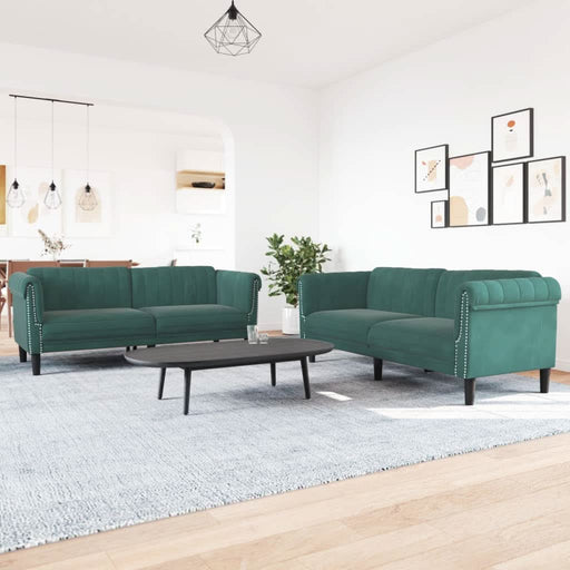 Set canapele, 2 piese, verde închis, catifea - WALTI WALTI
