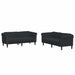 Set canapea 2 piese, negru, catifea - WALTI WALTI