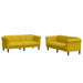 Set canapea 2 piese, galben, catifea - WALTI WALTI