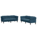 Set canapea 2 piese, albastru, catifea - WALTI WALTI