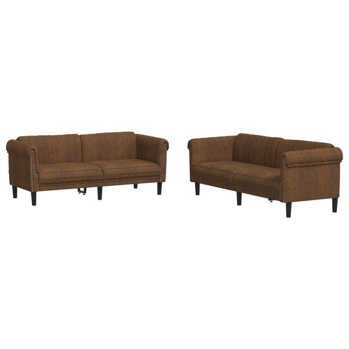 Set canapea 2 piese, maro, catifea - WALTI WALTI