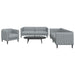 Set de canapele, 3 piese, gri deschis, textil - WALTI WALTI