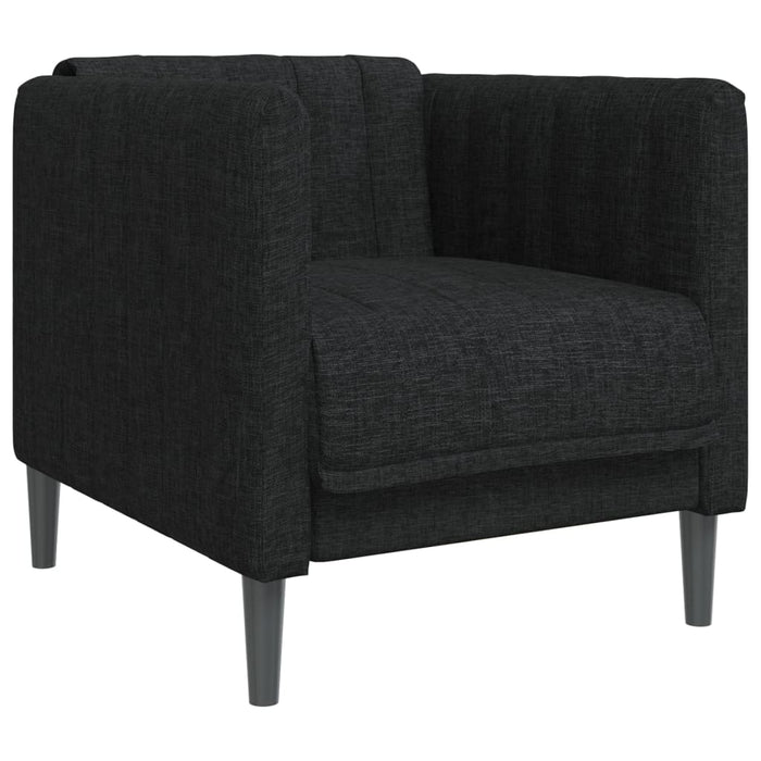 Set de canapele, 3 piese, negru, textil WALTI