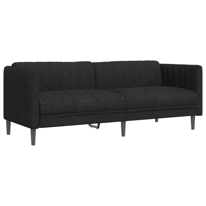 Set de canapele, 3 piese, negru, textil WALTI