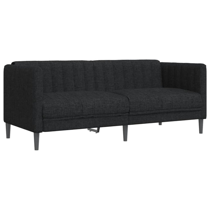 Set de canapele, 3 piese, negru, textil WALTI
