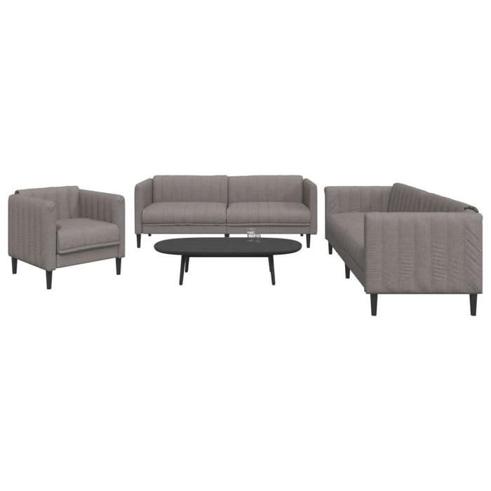 Set de canapele, 3 piese, gri taupe, textil - WALTI WALTI