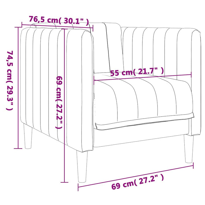 Set canapele, 3 piese, albastru, material textil - WALTI WALTI
