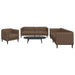 Set de canapele, 3 piese, maro, textil - WALTI WALTI