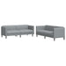 Set de canapele, 2 piese, gri deschis, material textil - WALTI WALTI