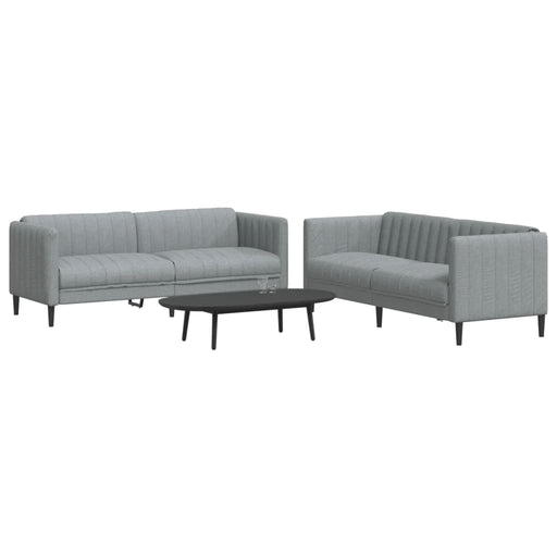 Set de canapele, 2 piese, gri deschis, material textil - WALTI WALTI