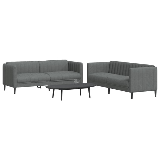Set de canapele, 2 piese, gri închis, material textil - WALTI WALTI