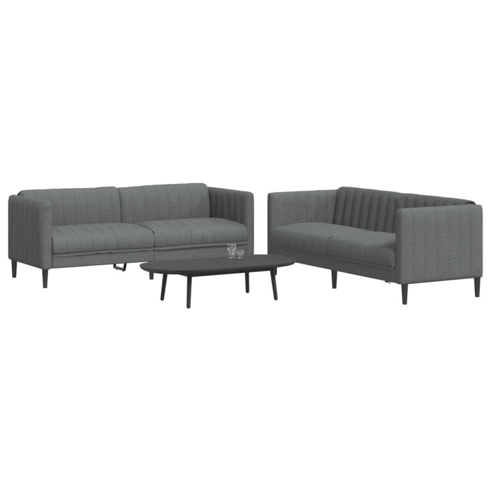 Set de canapele, 2 piese, gri închis, material textil - WALTI WALTI