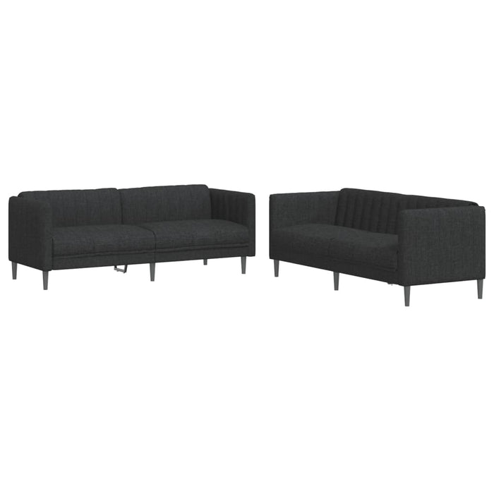 Set de canapele, 2 piese, negru, material textil WALTI