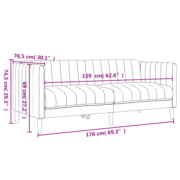 Set de canapele, 2 piese, negru, material textil WALTI