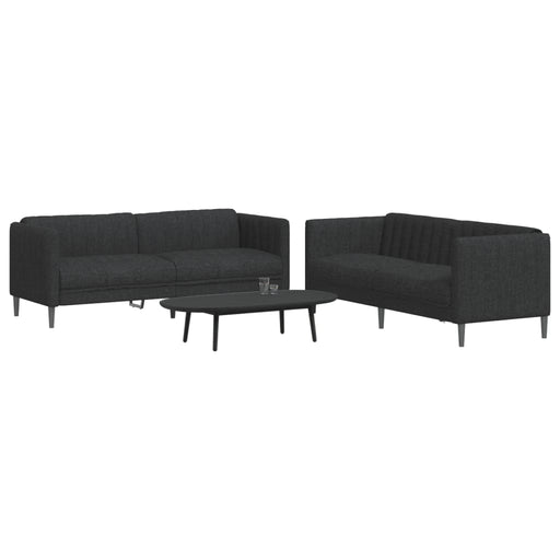 Set de canapele, 2 piese, negru, material textil - WALTI WALTI