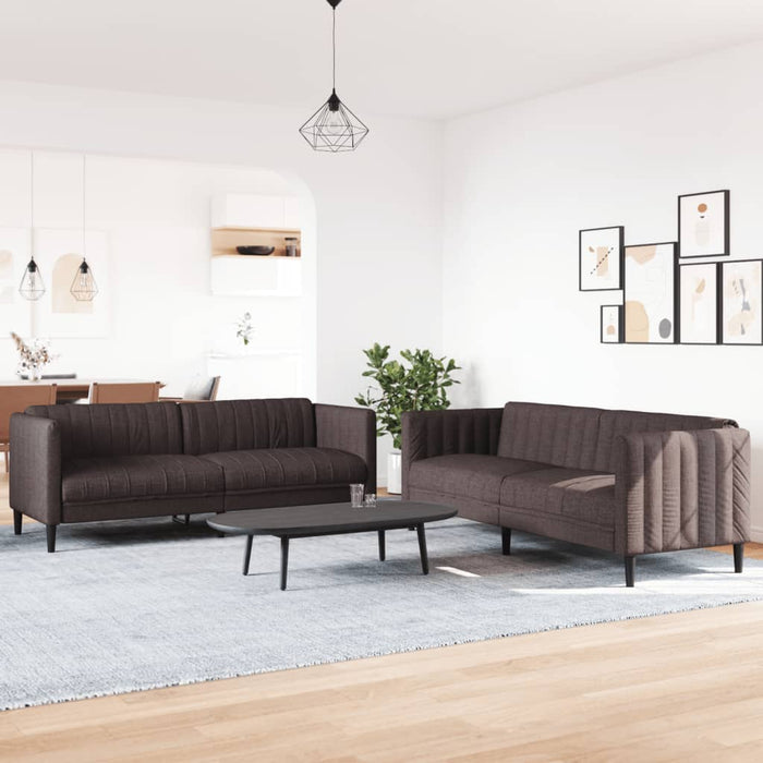 Set canapele, 2 piese, maro închis, material textil - WALTI WALTI