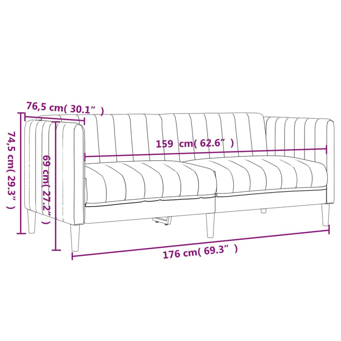 Set de canapele, 2 piese, crem, material textil - WALTI WALTI