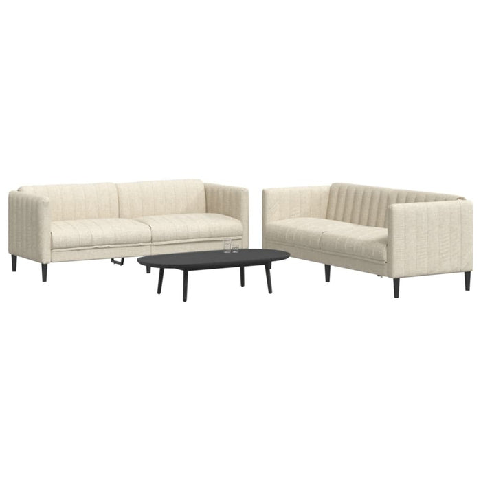 Set de canapele, 2 piese, crem, material textil - WALTI WALTI