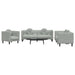 Set de canapele, 3 piese, cu perne, gri deschis, catifea - WALTI WALTI