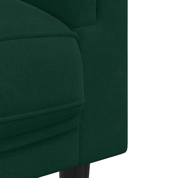 Set canapea cu perne, 3 piese, verde închis, catifea WALTI