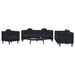 Set de canapele cu perne, 3 piese, negru, catifea - WALTI WALTI