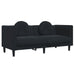 Set de canapele cu perne, 3 piese, negru, catifea - WALTI WALTI