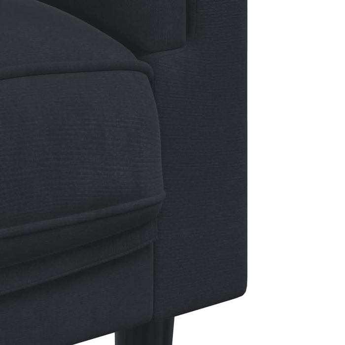 Set de canapele cu perne, 3 piese, negru, catifea - WALTI WALTI