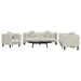 Set de canapele cu perne, 3 piese, crem, catifea - WALTI WALTI