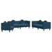 Set de canapele cu perne, 3 piese, albastru, catifea - WALTI WALTI