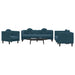 Set de canapele cu perne, 3 piese, albastru, catifea - WALTI WALTI