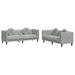 Set canapea cu perne, 2 piese, gri deschis, catifea - WALTI WALTI