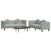 Set canapea cu perne, 2 piese, gri deschis, catifea - WALTI WALTI
