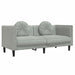 Set canapea cu perne, 2 piese, gri deschis, catifea - WALTI WALTI