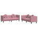 Set canapea cu perne, 2 piese, roz, catifea - WALTI WALTI