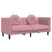 Set canapea cu perne, 2 piese, roz, catifea - WALTI WALTI