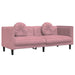 Set canapea cu perne, 2 piese, roz, catifea - WALTI WALTI