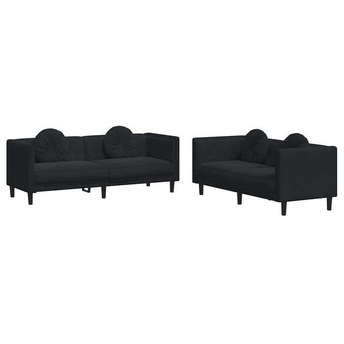 Set canapea cu perne, 2 piese, roz, catifea - WALTI WALTI