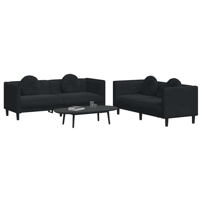 Set canapea cu perne, 2 piese, roz, catifea - WALTI WALTI