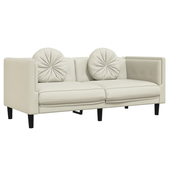 Set de canapele cu perne, 2 piese, crem, catifea - WALTI WALTI