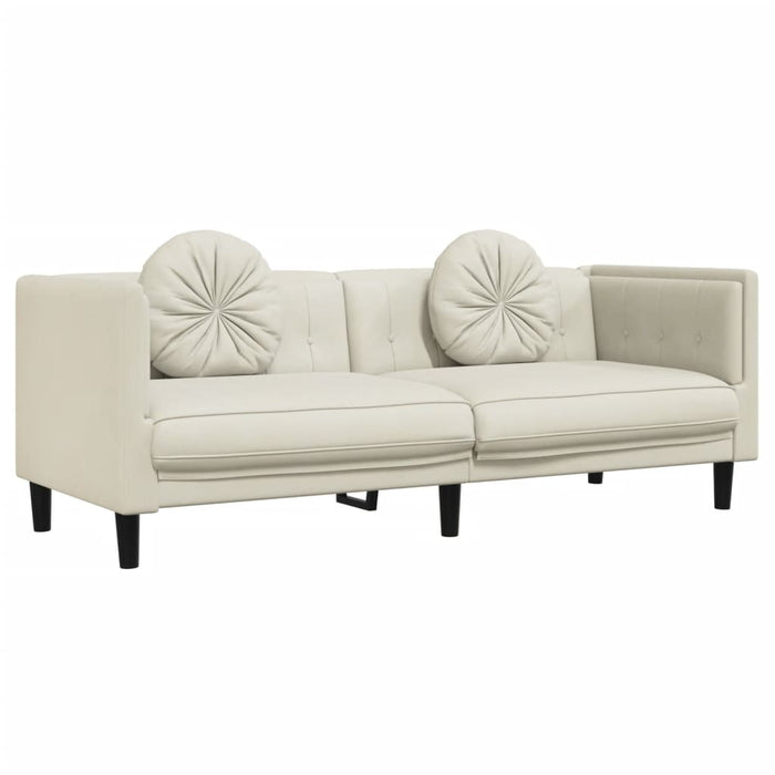 Set de canapele cu perne, 2 piese, crem, catifea - WALTI WALTI