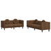 Set de canapele cu perne, 2 piese, maro, catifea - WALTI WALTI