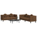 Set de canapele cu perne, 2 piese, maro, catifea - WALTI WALTI