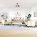 Set canapele Chesterfield cu 3 locuri, crem, piele eco. - WALTI WALTI