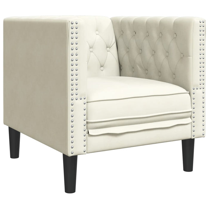 Set canapele Chesterfield cu 3 locuri, crem, piele eco. - WALTI WALTI