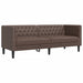 Set canapele Chesterfield cu 3 locuri, maro, piele eco. - WALTI WALTI