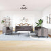 Set canapele Chesterfield cu 3 locuri, gri, piele eco. - WALTI WALTI